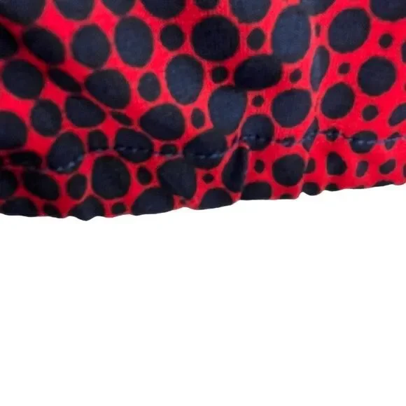 Michael Michael Kors red with navy blue polka dot peasant style blouse Size S - Picture 7 of 13